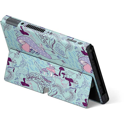 Disney Alice in Wonderland (animated) Mushrooms Print Pattern Nintendo Switch OLED (2021) Skin